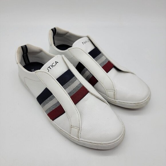 Nautica Womens Bennet 2 Stripe Slip On Sneakers (US 9.5) Very Good Condition‎ - Picture 1 of 8